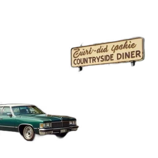 car, food, concept art, quaint, roadside, diner, countryside, girl transparent PNG cut-out