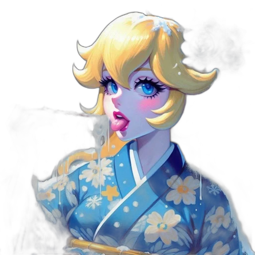staff, face, dress, concept art, watercolor, vaporwave, anime, blue transparent PNG cut-out