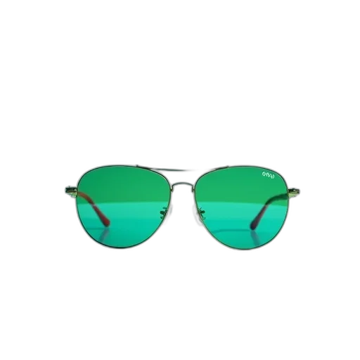 3d render, green, neon, front, view, blue, sky, mirror transparent PNG cut-out