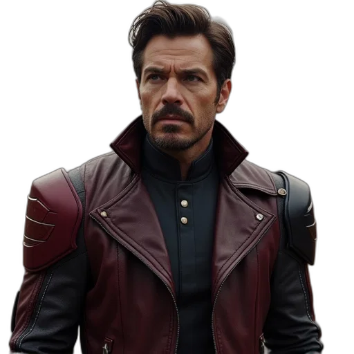 jacket, face, comic book art, concept art transparent PNG cut-out