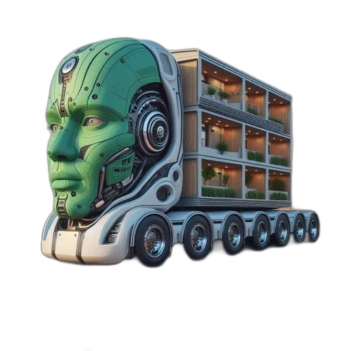 robot, mask, face, furniture, concept art, 3d render, cyberpunk, photorealistic transparent PNG cut-out