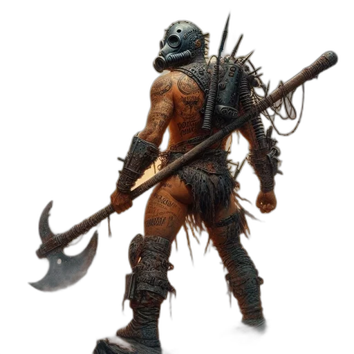 staff, weapon, sword, creature, concept art, fantasy art, 3d render, comic book art transparent PNG cut-out