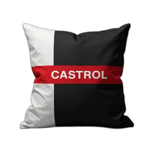 photorealistic, 3d render, black, white, cushion, red, stripe, displayed transparent PNG cut-out