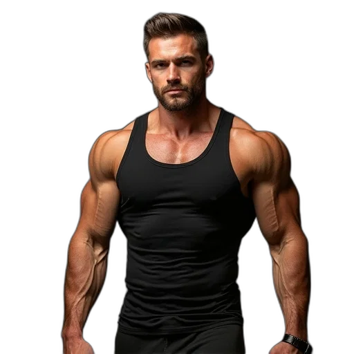 photorealistic, perfect, muscle, tank transparent PNG cut-out