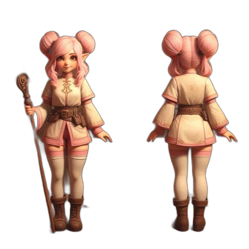 staff, jacket, concept art, 3d render, pixel art, fantasy art, pastel, earth tones transparent PNG cut-out