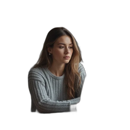 jacket, face, dress, hair transparent PNG cut-out