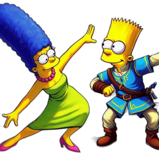concept art, pixel art, marge, simpson, bart, characters, show, simpsons transparent PNG cut-out