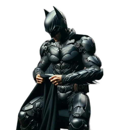 comic book art, concept art, 3d render, photorealistic, figure, donning, armored, suit transparent PNG cut-out