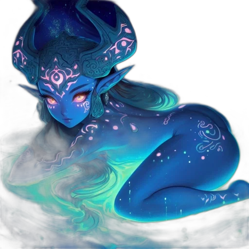 mask, dragon, creature, fantasy art, concept art, watercolor, pixel art, underwater transparent PNG cut-out