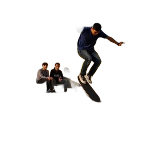shoes, 3d render, concept art, pixel art, skateboarder, performing, trick, mid-air transparent PNG cut-out