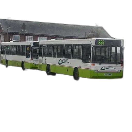 staff, 3d render, photorealistic, concept art, city street, green, white, bus transparent PNG cut-out