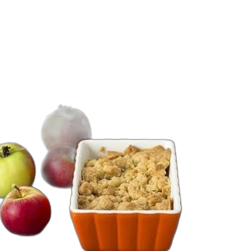 food, 3d render, freshly, baked, apple, crumble, orange, baking transparent PNG cut-out