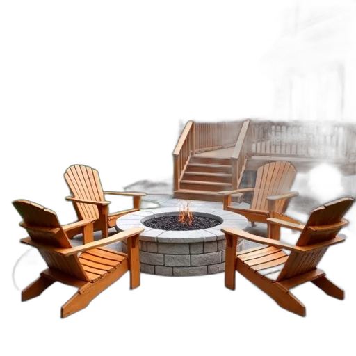 furniture, 3d render, photorealistic, concept art, earth tones, backyard, patio, stone transparent PNG cut-out