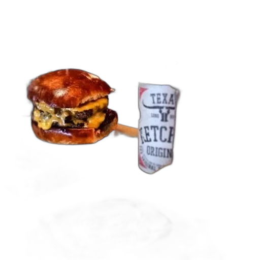 food, weapon, photorealistic, 3d render, concept art, pixel art, delicious, cheeseburger transparent PNG cut-out