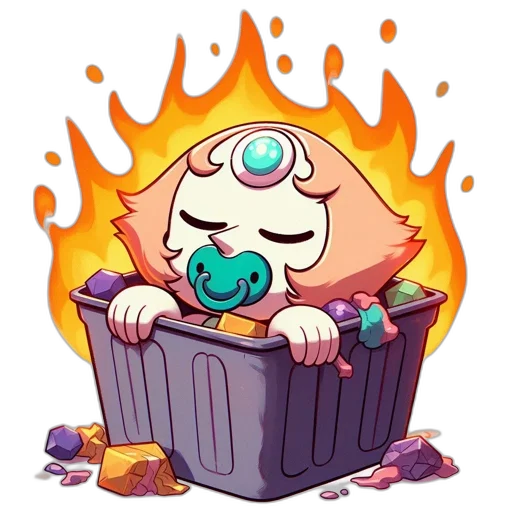 creature, robot, concept art, pixel art, cartoon, fire, unusual, character transparent PNG cut-out