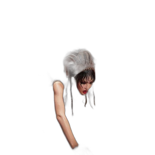 hair, creature, face, mask, concept art, pixel art, 3d render, photorealistic transparent PNG cut-out