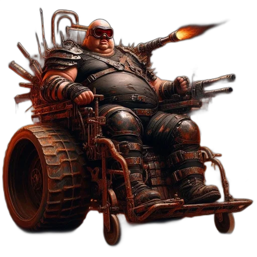 robot, weapon, car, concept art, fantasy art, cyberpunk, comic book art, post-apocalyptic transparent PNG cut-out