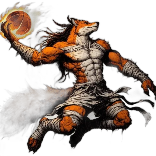 dragon, fantasy art, concept art, pixel art, comic book art, fire, anthropomorphic, fox transparent PNG cut-out
