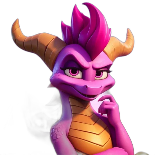 dragon, creature, crown, staff, 3d render, concept art, fantasy art, pixel art transparent PNG cut-out