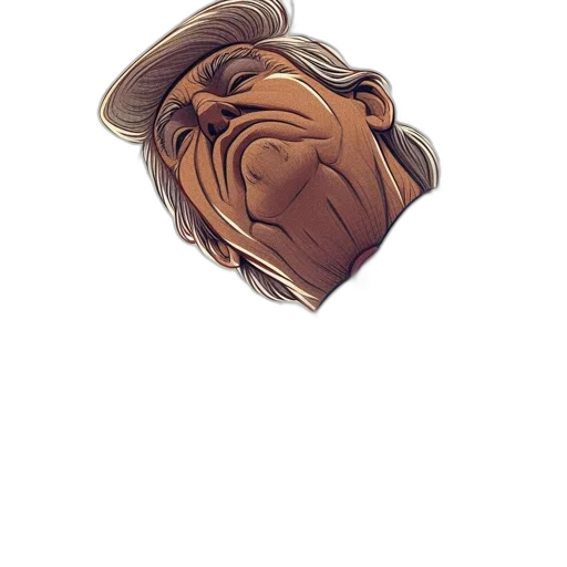 mask, face, hair, hat, cartoon, concept art, 3d render, comic book art transparent PNG cut-out