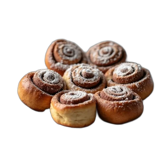 food, photorealistic, 3d render, close-up, view, plate, several, cinnamon transparent PNG cut-out