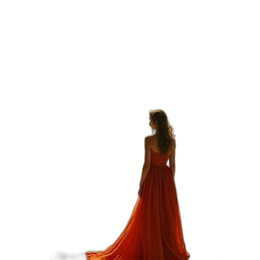 dress, jewelry, crown, staff transparent PNG cut-out