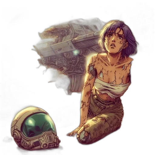 robot, mask, face, comic book art, concept art, fantasy art, cyberpunk, outer space transparent PNG cut-out