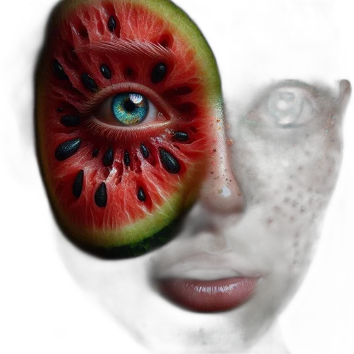 mask, face, creature, food, photorealistic, 3d render, concept art, watercolor transparent PNG cut-out