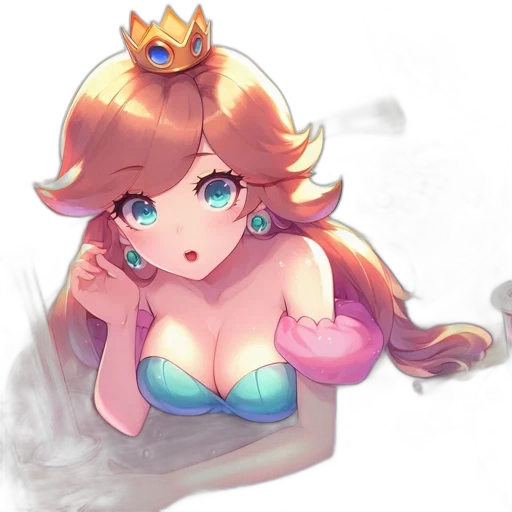 crown, dress, staff, weapon, anime, concept art, pixel art, vaporwave transparent PNG cut-out