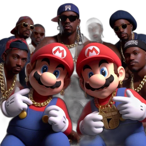weapon, concept art, 3d render, pixel art, two, hip-hop, styled, mario transparent PNG cut-out