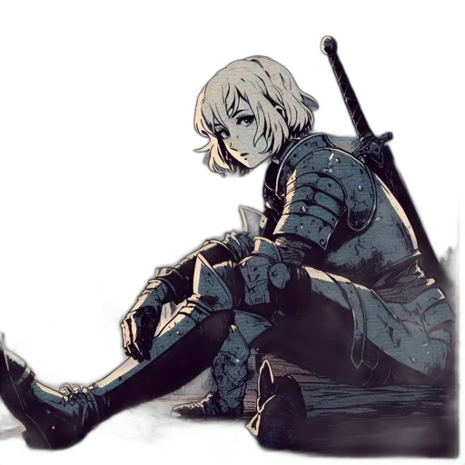 sword, weapon, jacket, staff, concept art, watercolor, fantasy art, comic book art transparent PNG cut-out