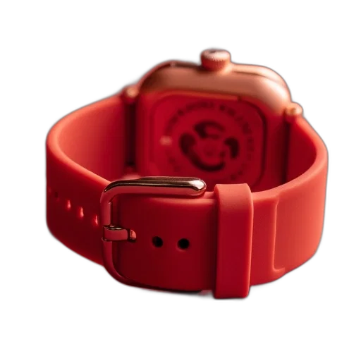 jewelry, 3d render, red, close-up, image, silicone, watch, band transparent PNG cut-out