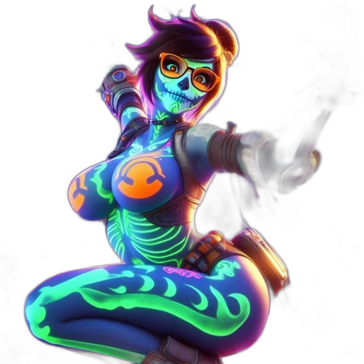 staff, robot, mask, concept art, fantasy art, pixel art, cyberpunk, neon lights transparent PNG cut-out