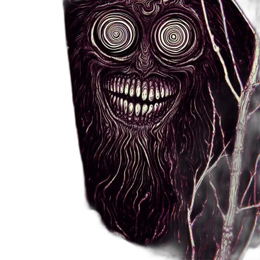 mask, creature, face, hair, concept art, 3d render, comic book art, photorealistic transparent PNG cut-out