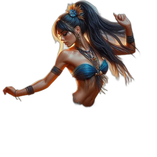 staff, fantasy art, concept art, pixel art, 3d render, underwater, blue, woman transparent PNG cut-out
