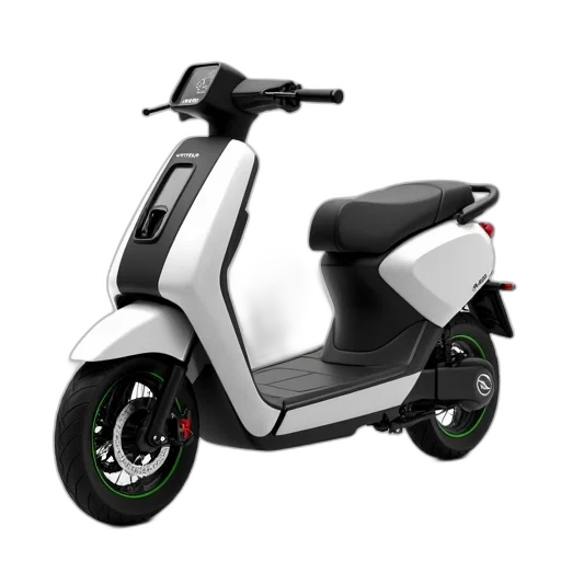 3d render, photorealistic, concept art, sleek, modern, electric, scooter, black transparent PNG cut-out