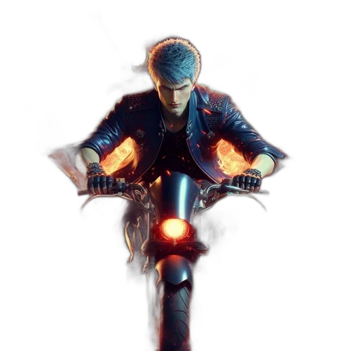 jacket, weapon, robot, sword, cyberpunk, concept art, 3d render, pixel art transparent PNG cut-out