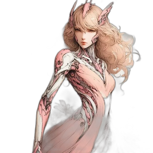 dress, fantasy art, concept art, comic book art, watercolor, red, pastel, dark transparent PNG cut-out