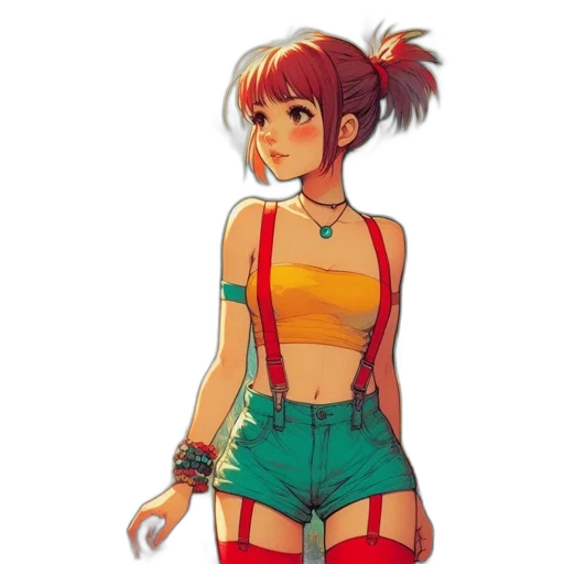 dress, staff, concept art, pixel art, anime, fantasy art, neon, red transparent PNG cut-out
