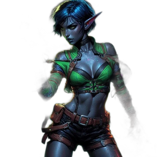 staff, fantasy art, concept art, comic book art, cyberpunk, green, dark, neon transparent PNG cut-out
