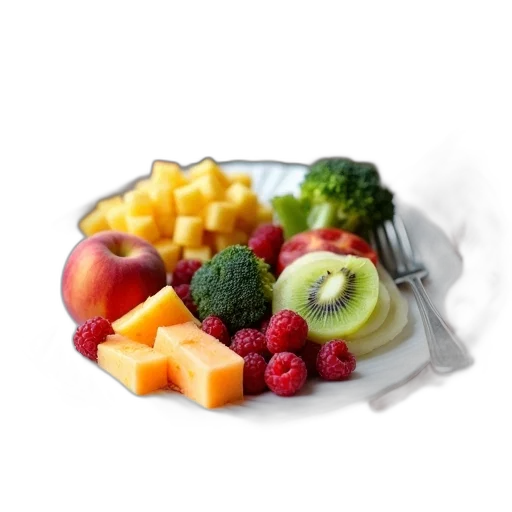 food, crown, photorealistic, 3d render, colorful, monochrome, plate, assorted transparent PNG cut-out