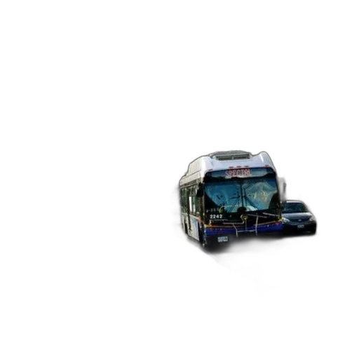 car, robot, 3d render, pixel art, photorealistic, concept art, bus, driving transparent PNG cut-out