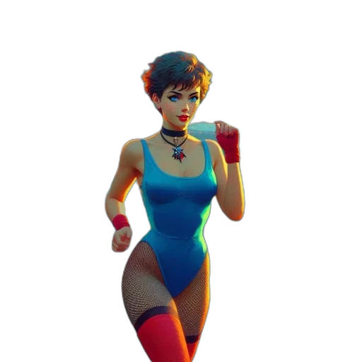 dress, concept art, 3d render, pixel art, comic book art, neon, colorful, blue transparent PNG cut-out