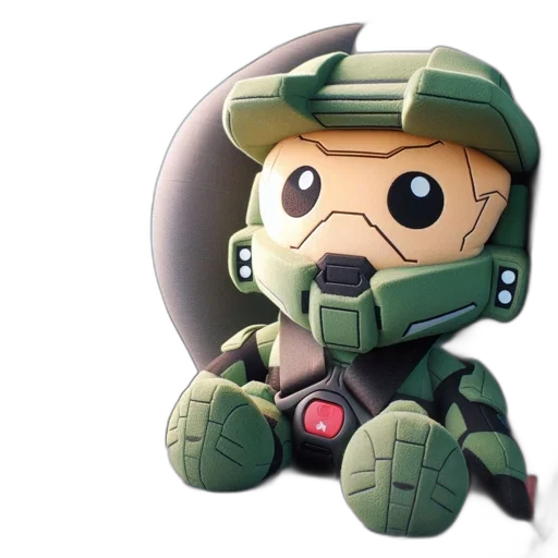 robot, concept art, 3d render, pixel art, cartoon, plush, toy, resembling transparent PNG cut-out