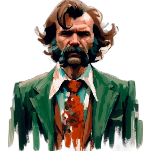 jacket, face, concept art, comic book art, photorealistic, pixel art, green, earth tones transparent PNG cut-out