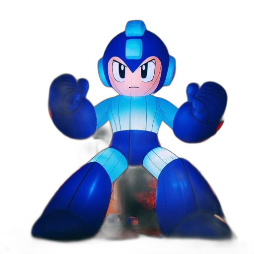 robot, creature, animal, 3d render, concept art, pixel art, vaporwave, blue transparent PNG cut-out