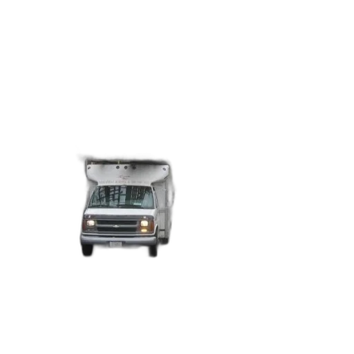 car, robot, furniture, 3d render, photorealistic, white, van, driving transparent PNG cut-out