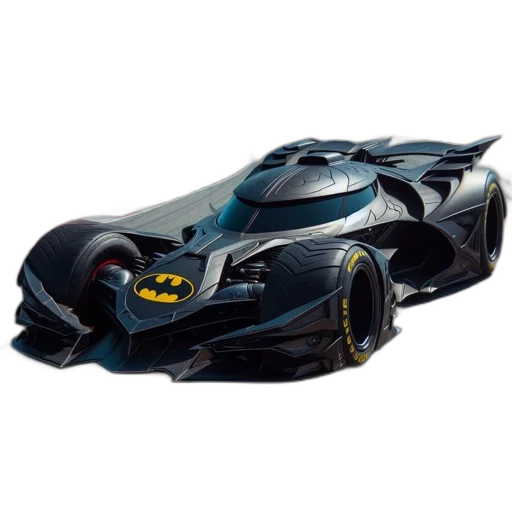 car, weapon, 3d render, concept art, photorealistic, black, futuristic, batman transparent PNG cut-out