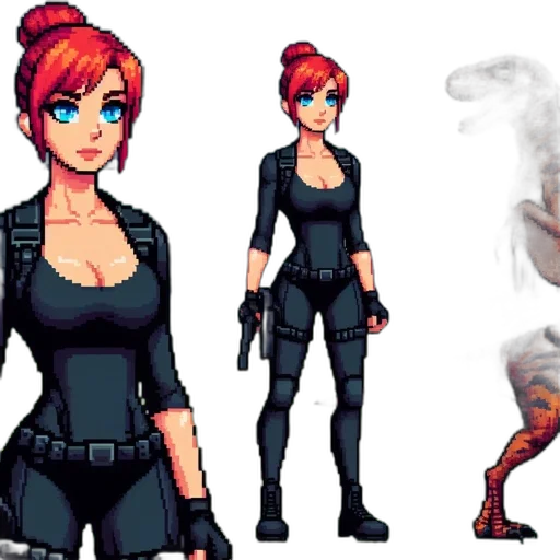 concept art, pixel art, comic book art, fantasy art, fire, dark, red, two transparent PNG cut-out