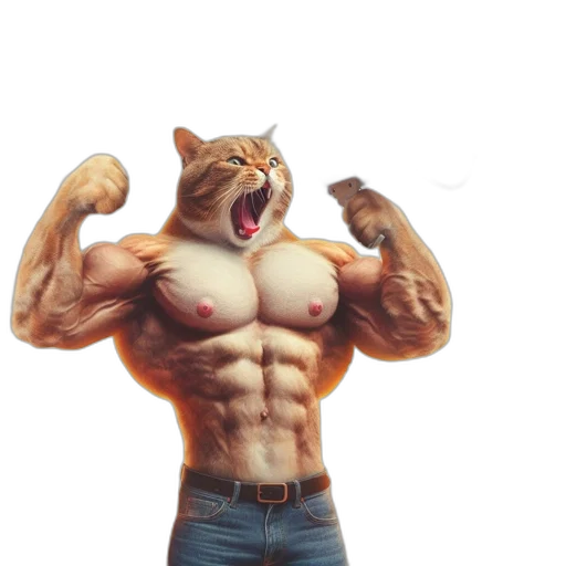 animal, creature, 3d render, concept art, photorealistic, oil painting, anthropomorphic, muscular transparent PNG cut-out